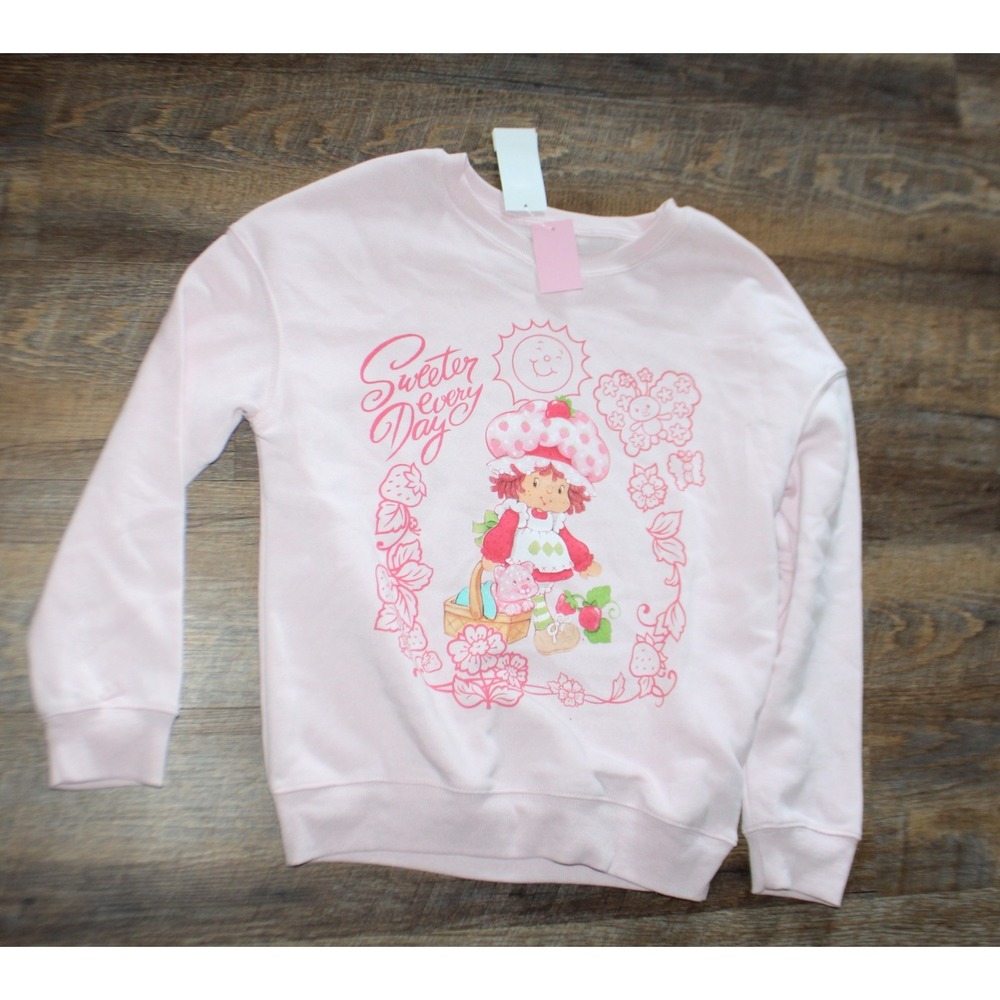 Strawberry Shortcake & Custard Classic Crewneck Sweatshirt XS Pink